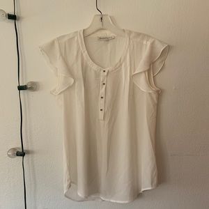 White Ruffle Sleeve Blouse!